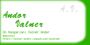 andor valner business card